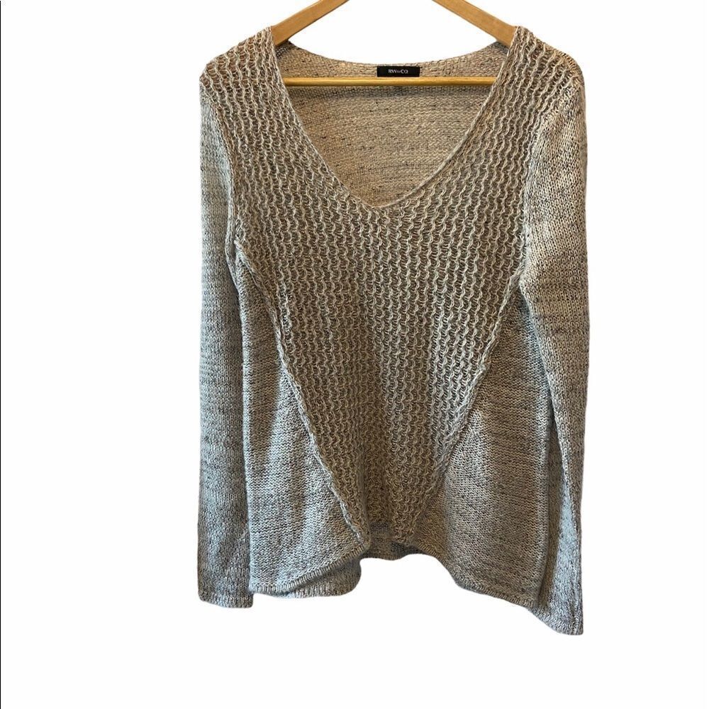 RW&CO Light Grey Metallic Rainbow Tread Sweater M